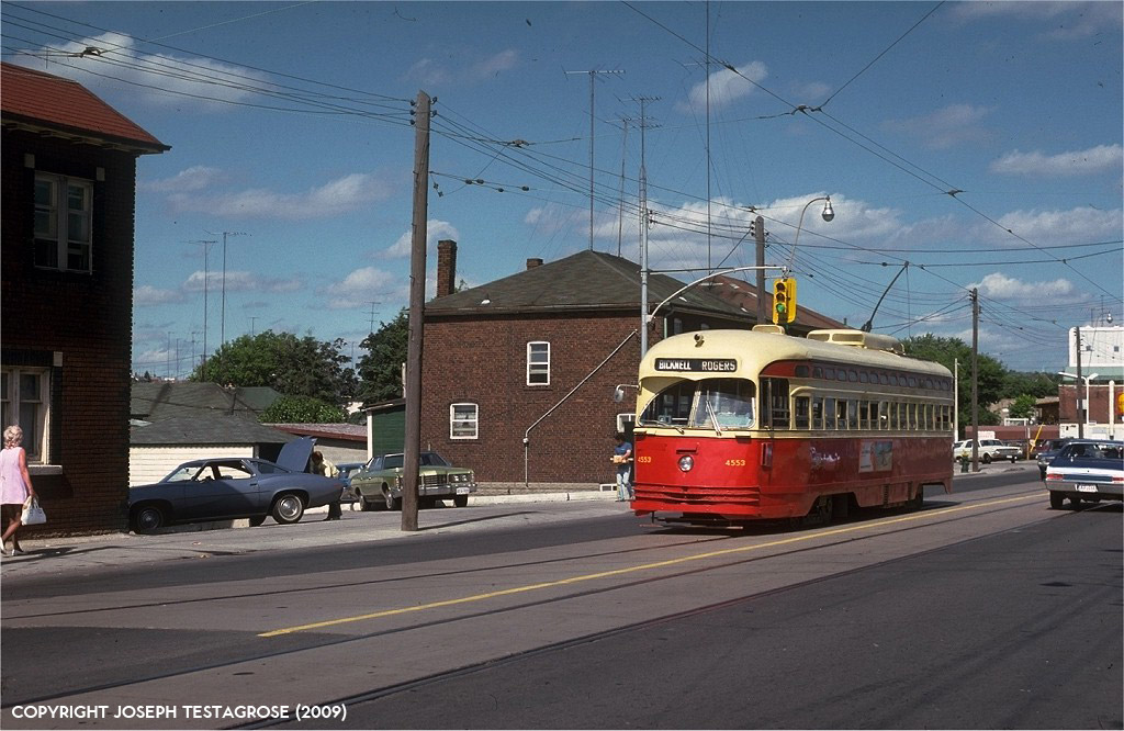 Rogers Road streetcar just before abandonment in 1974